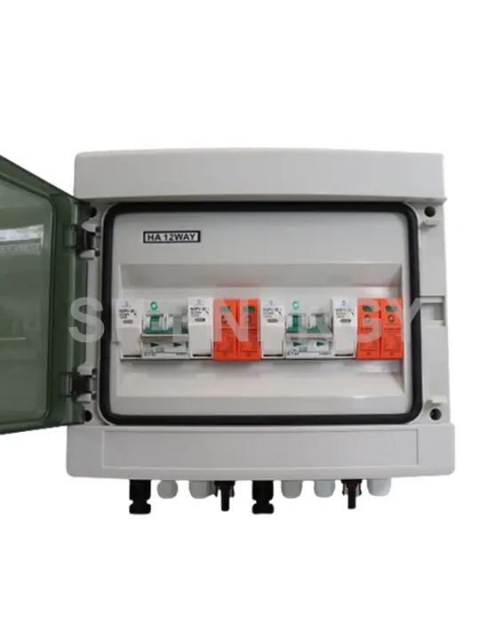 Solar combiner box with surge protection surface mount